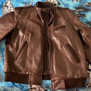 Members Only Brown Leather Jacket